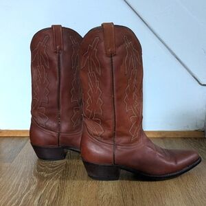 Vintage Dan Post Marlboro Brown Cowboy Boots Men's Size 11 Regular Width